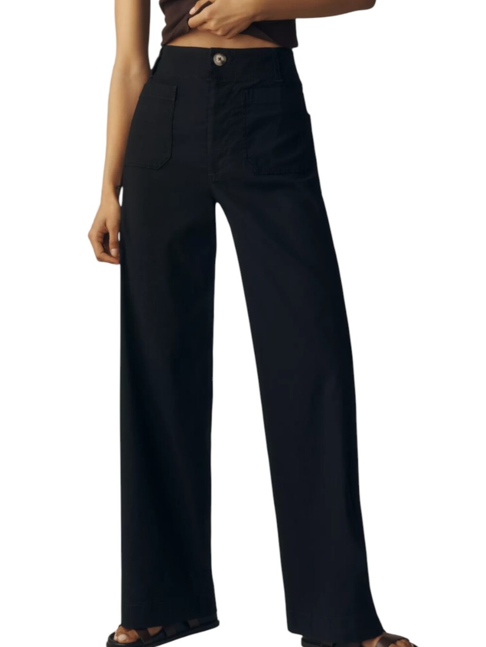 NWT Anthropologie Maeve The Colette Wide-Leg Pants | Size 28 | Black Full Length - Picture 2 of 14
